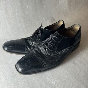 Mezlan Deer Skin Men’s 12 Andrew Leather Black Dress Shoes Oxford
